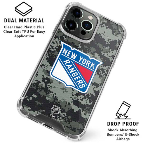 NHL New York Rangers Camo iPhone 16 Pro Clear Case